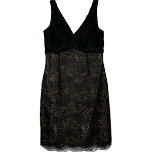 Jones Wear Black Gold Lace Cocktail Dress 14